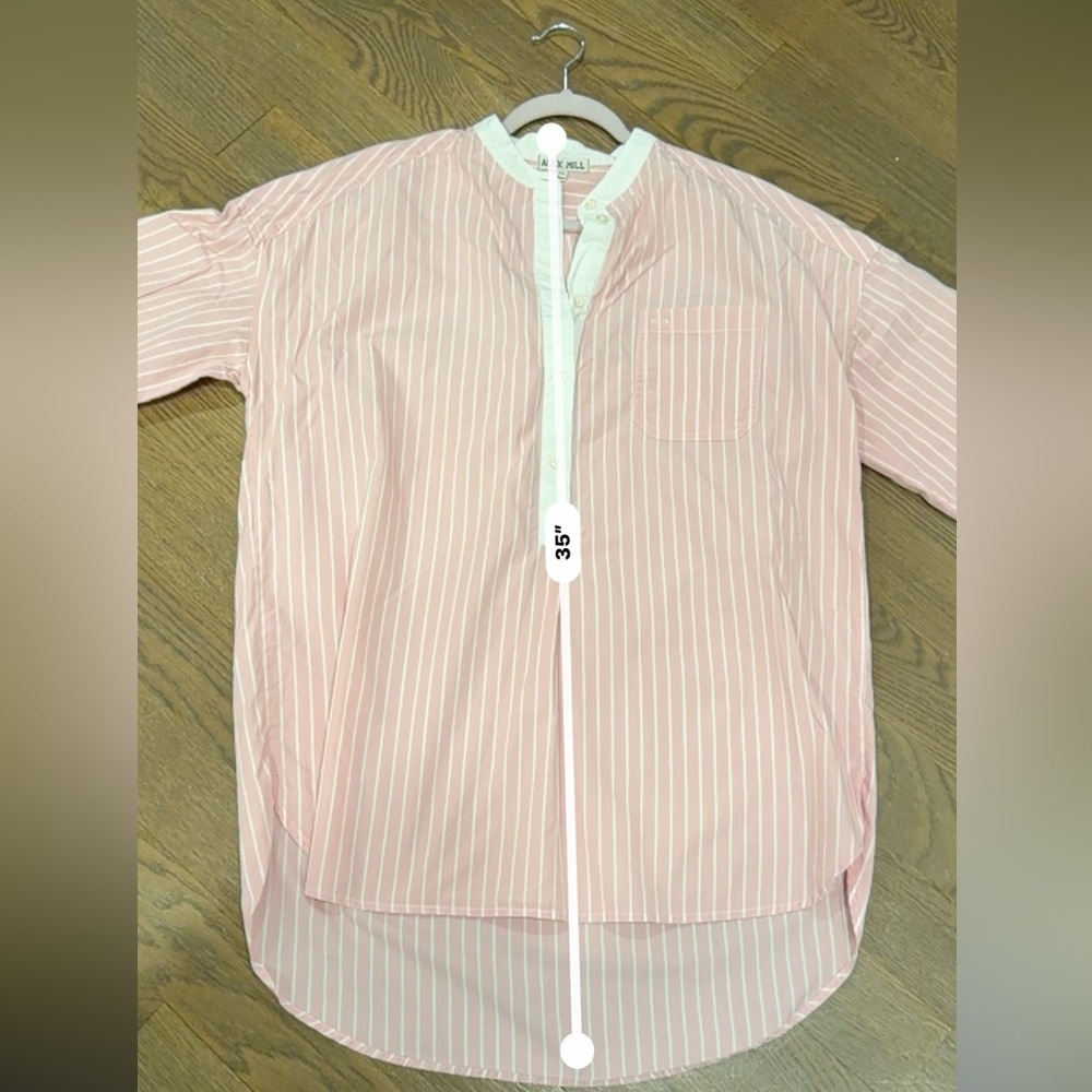 Alex Mill pink and White Striped Button Down Shirt XL - Picture 9 of 10